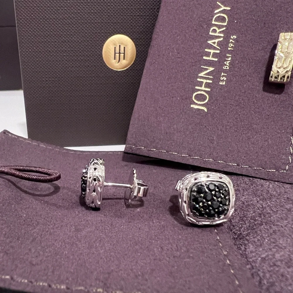 John Hardy Carved Chain Stud Earings - Picture 2 of 5